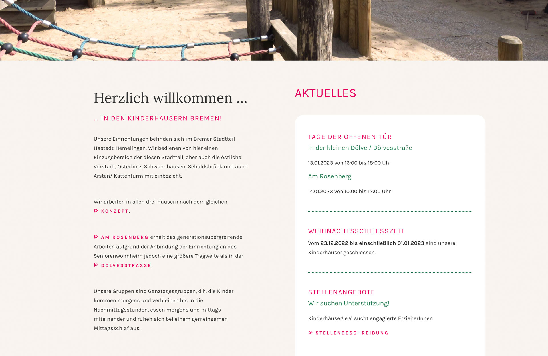 Website Kindergarten Bremen